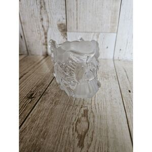 Gorham Lead Crystal North Pole Express‎ Santa Train Votive Candle Holder